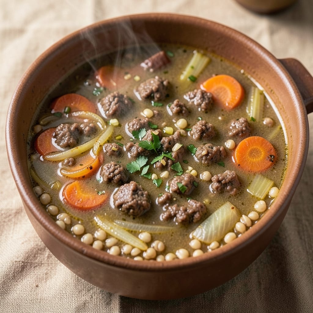 Beef Barley Soup Recipe With Hamburger: Rich Umami Depth From Slow-Simmered Meat