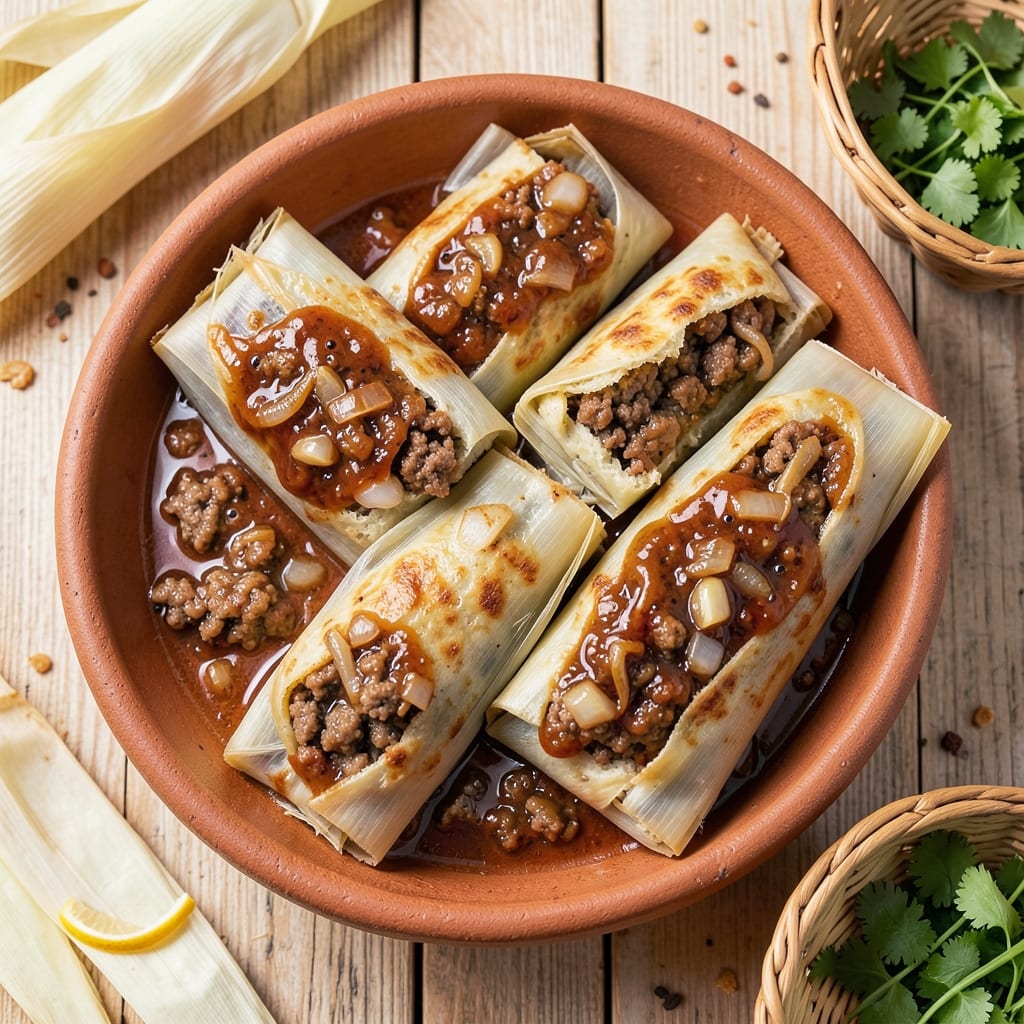 Authentic Mexican Ground Beef Tamales Recipe: Steamed Corn Dough Packed With Spiced Filling