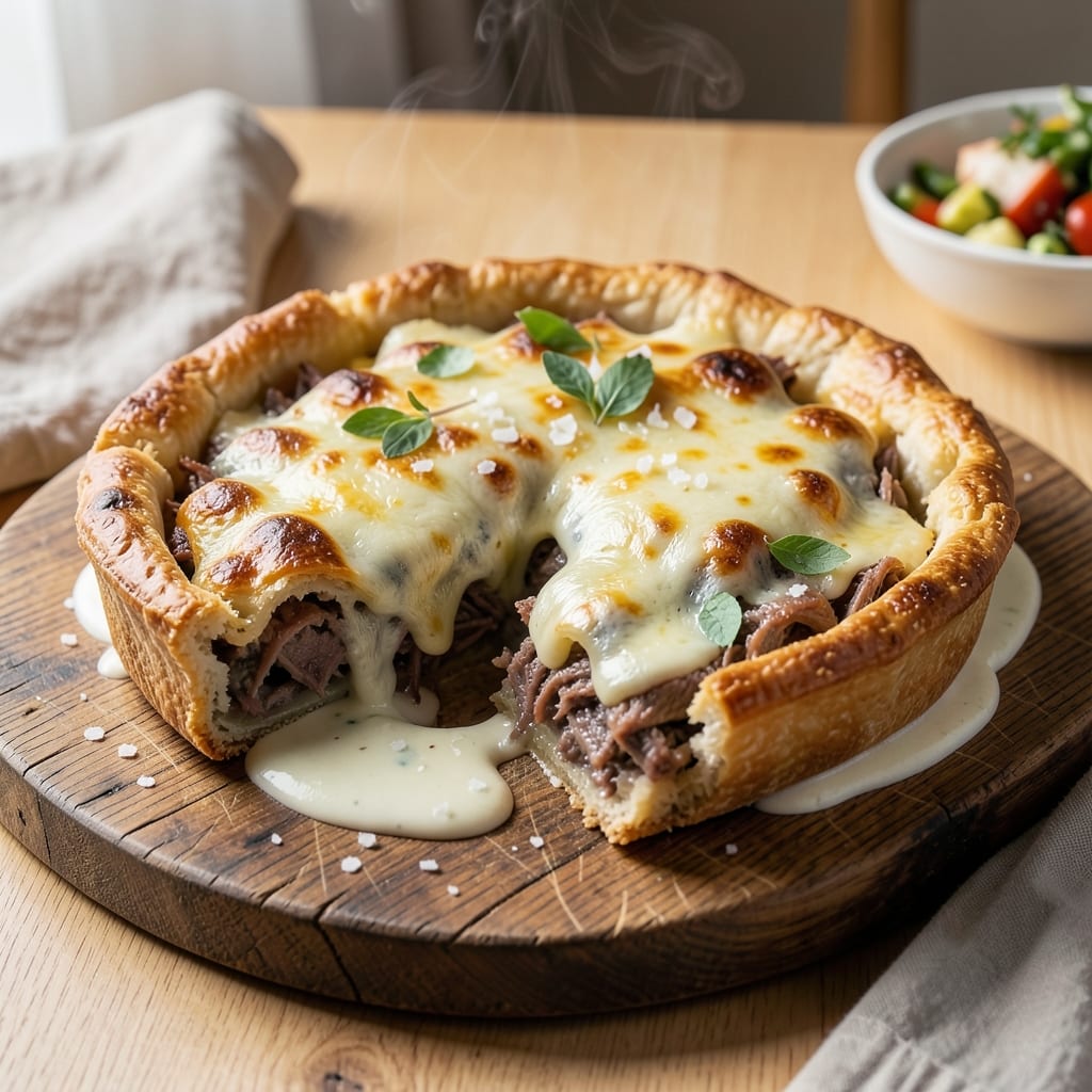 Beef and Cheese Pie Recipe: Savory Crust Encasing Melted Cheese and Tender Beef