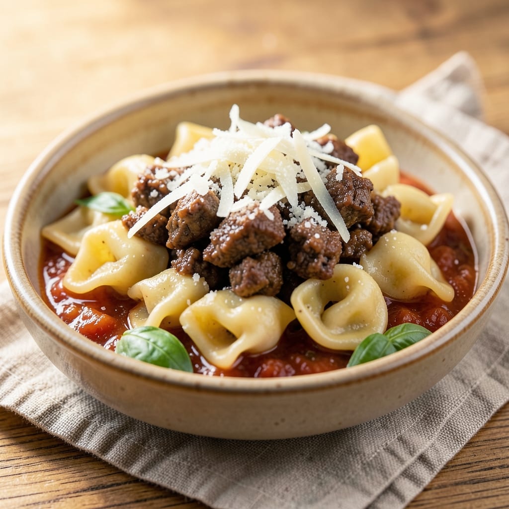 Beef and Cheese Tortellini Recipe: Cheesy Pull-Apart Richness in 25 Minutes