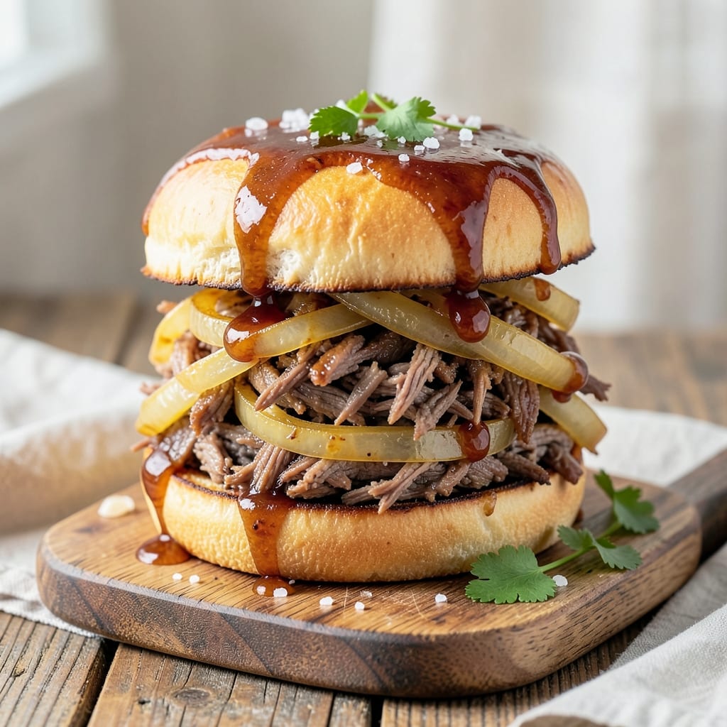 Barbecue Beef Sandwiches Crock Pot Recipe: Smoky, Slow-Cooked Tenderness on Toasted Buns