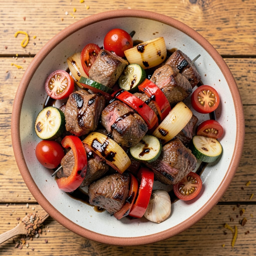 Beef and Vegetable Kabobs Recipe: Charred Grill Masterpiece in 30 Minutes