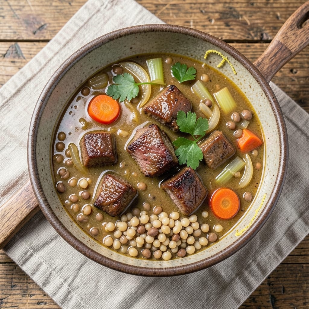 Beef Barley Lentil Soup Recipe: Hearty Simmer With Earthy Depth and Savory Crunch