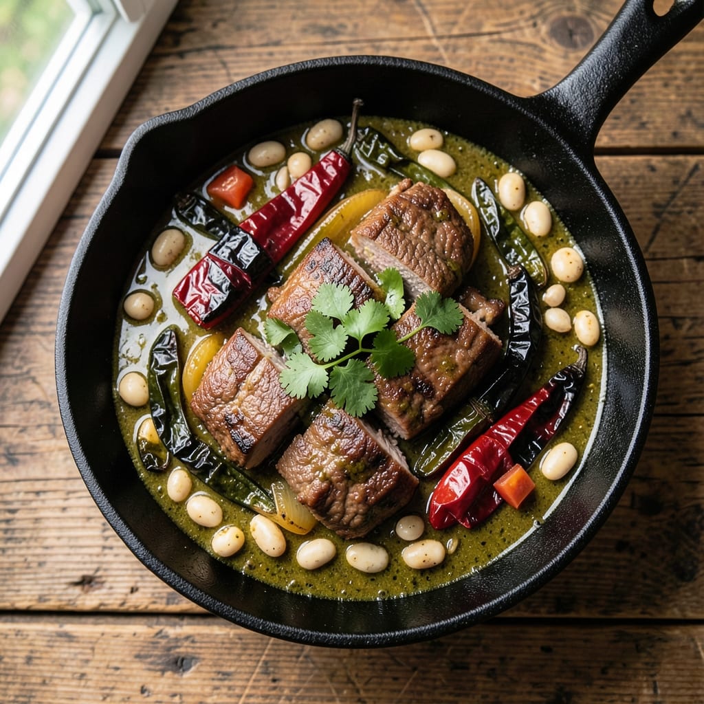 Beef and Bean Chili Verde Recipe: Smoky Tomato and Herb Depth in One Pot