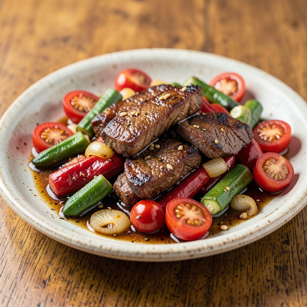 Beef Ampalaya Recipe Panlasang Pinoy: Silky Okra and Beef Stew With Tangy Tomato Base