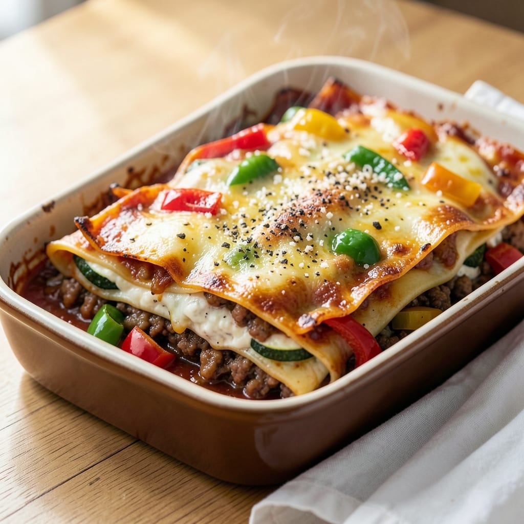 Beef and Veggie Lasagna Recipe: Layered Heartiness With Meat and Veggie Harmony