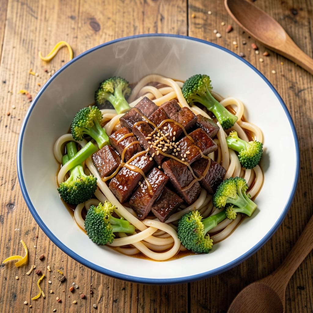 Beef and Broccoli Udon Stir Fry Recipe: Wok-Hei Crispy Beef and Silky Noodles