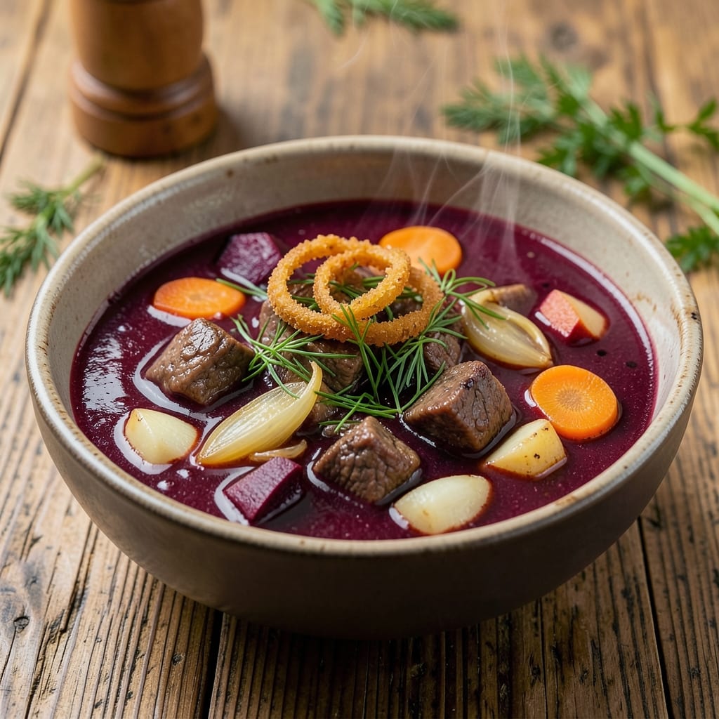 Beef and Beet Borscht Recipe: Deep Ruby Hues and Hearty Comfort