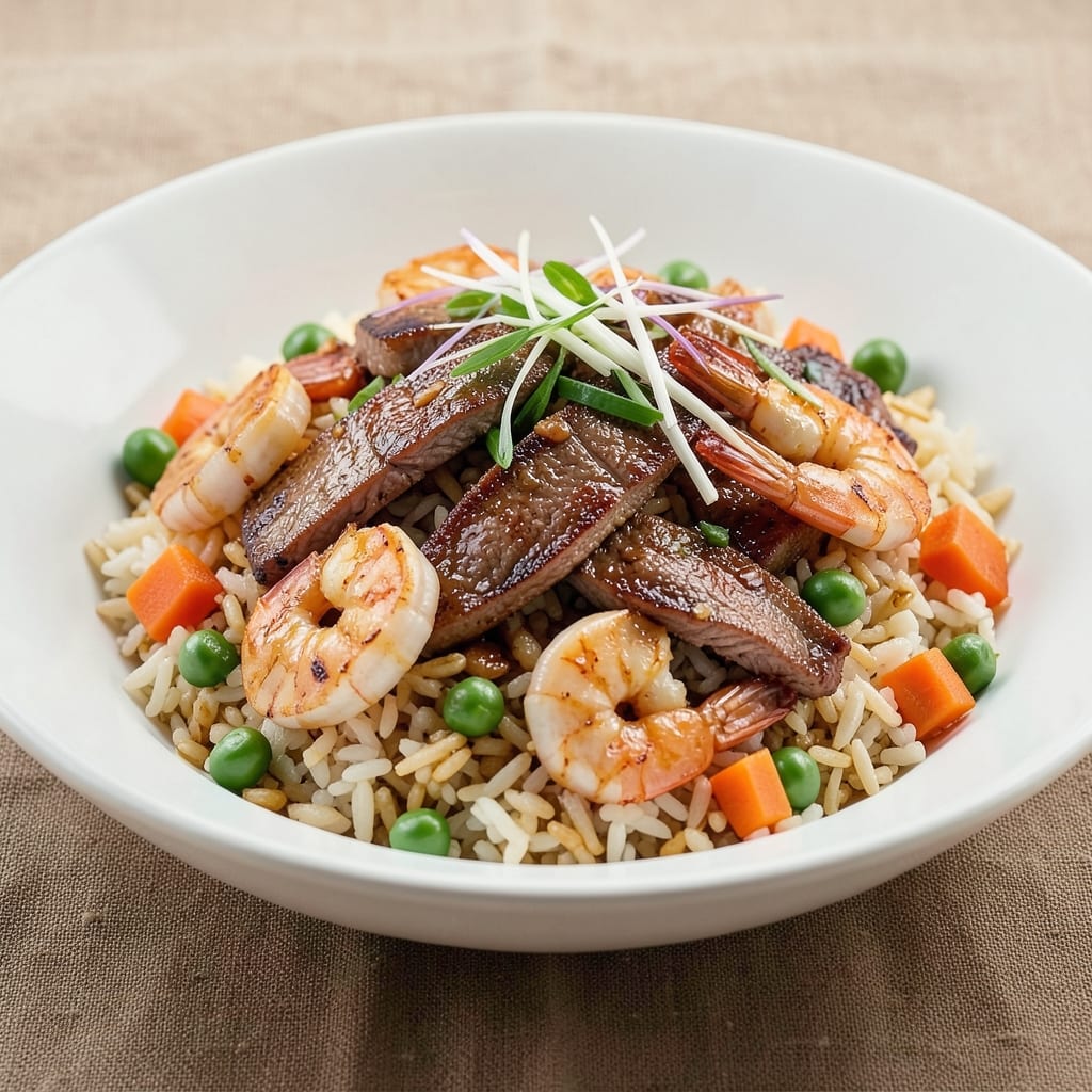 Beef and Shrimp Fried Rice Recipe: Wok-Hei Crispy Grains and Juicy Protein