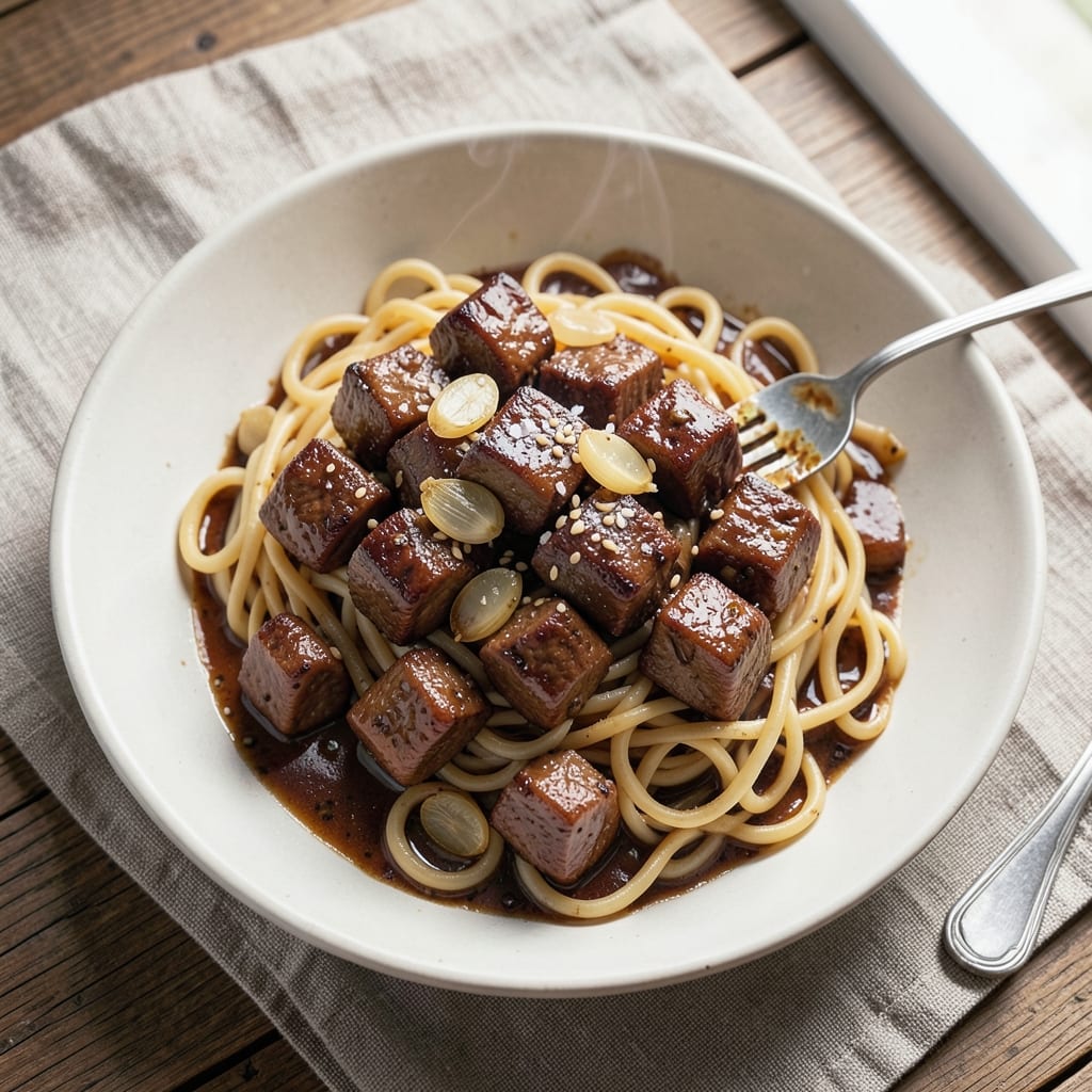 Beef and Homemade Egg Noodles Recipe: Savory Beef-Studded Noodles With Handmade Richness