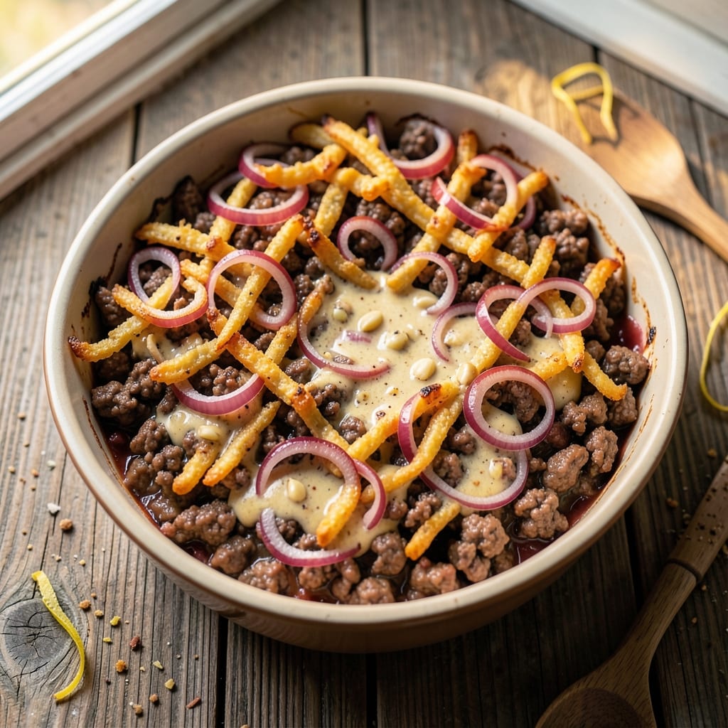 Beef and Hash Brown Casserole Recipe: Crispy Top, Creamy Cheese Potato Heaven