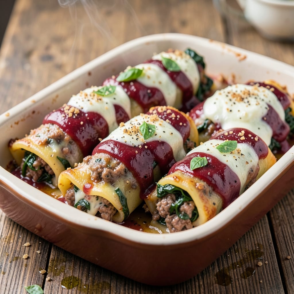 Beef and Spinach Manicotti Recipe: Cheesy Layers and Silky Sauce Magic