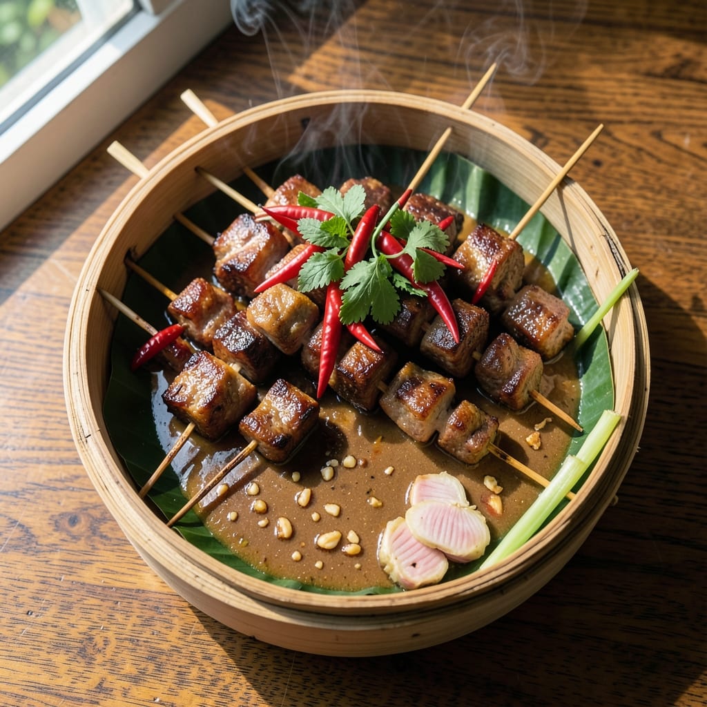 Authentic Thai Beef Satay Recipe: Charred Peanut Butter and Lime Gloss