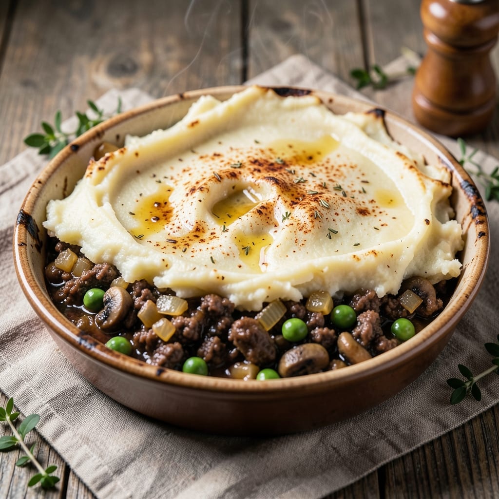Beef and Potato Shepherd's Pie Recipe: Crispy Top, Savory Meat-Loaded Filling