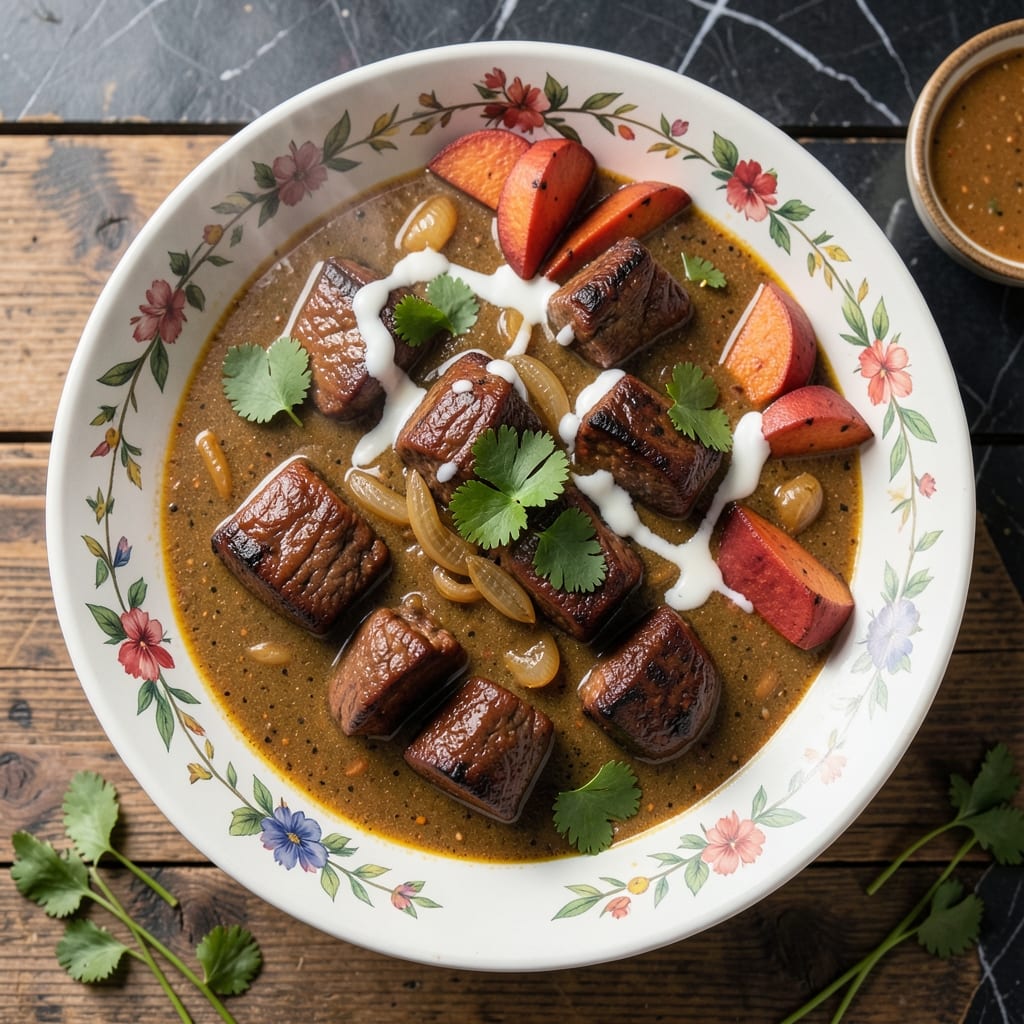 Beef and Sweet Potato Curry Recipe: Spiced Tomato Base With Caramelized Roots