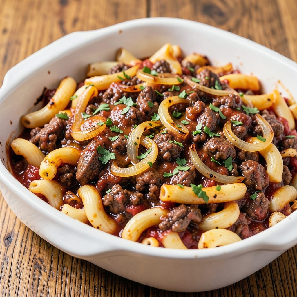 Baked Beef Macaroni Recipe: Cheesy Pull-Apart Crisp Every Bite