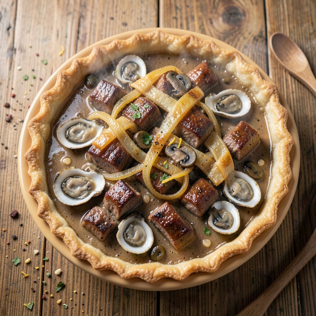 Beef and Oyster Pie Recipe: Flaky Pastry Cradles Rich, Savory Filling