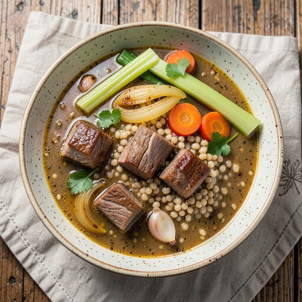 Beef Barley Soup Recipe Ingredients: Hearty Simmer With Earthy Barley and Savory Beef