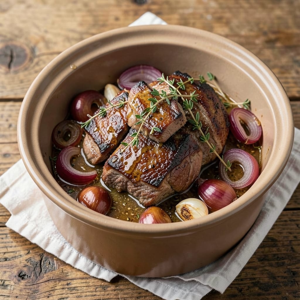 Beef and Onion Slow Cooker Recipe: Fall-Apart Tenderness with Caramelized Fond